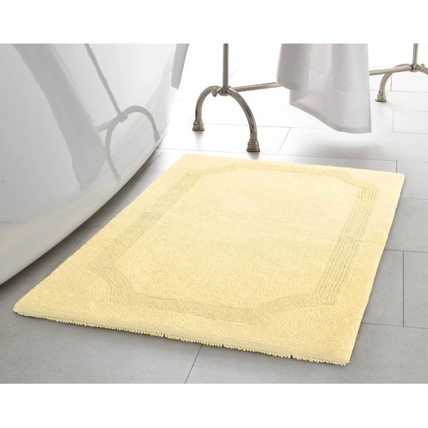 Laura Ashley Reversible Cotton 17 x 24 in. Bath Mat, Yellow