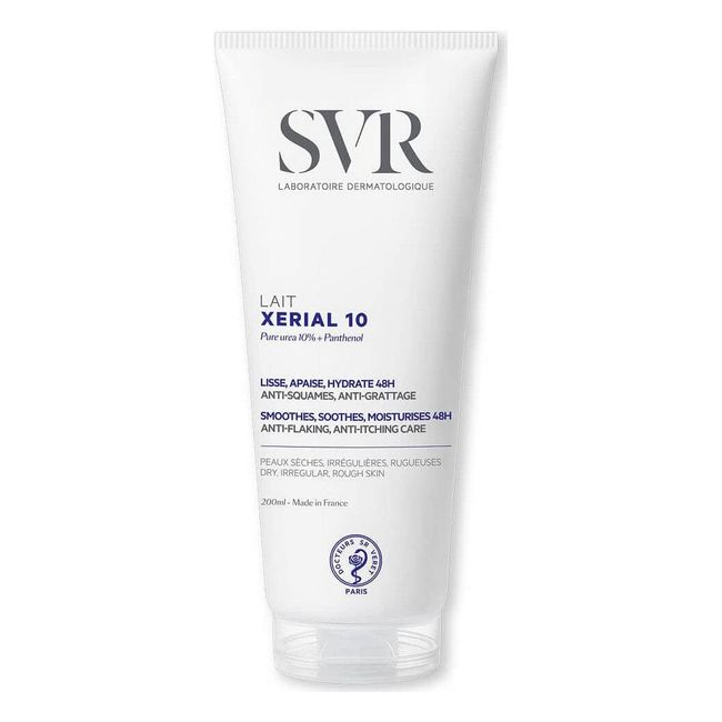 SVR XERIAL10 - Rich Body Lotion, 10% Pure Urea, Panthenol and Shea Butter 48hr Moisturiser for Flaky, Scaly, Ashy, Extremely Dry, Psoriasis-Prone Skin (200ml)