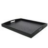 DILLMAN Wooden Serving Tray Large Black Rectangular Food Tray With Handles (Large)