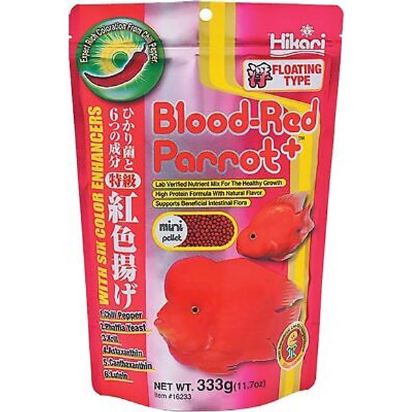 Hikari Blood Red Parrot+ Fish Food, Mini Pellets, 11.7 oz. (333g)