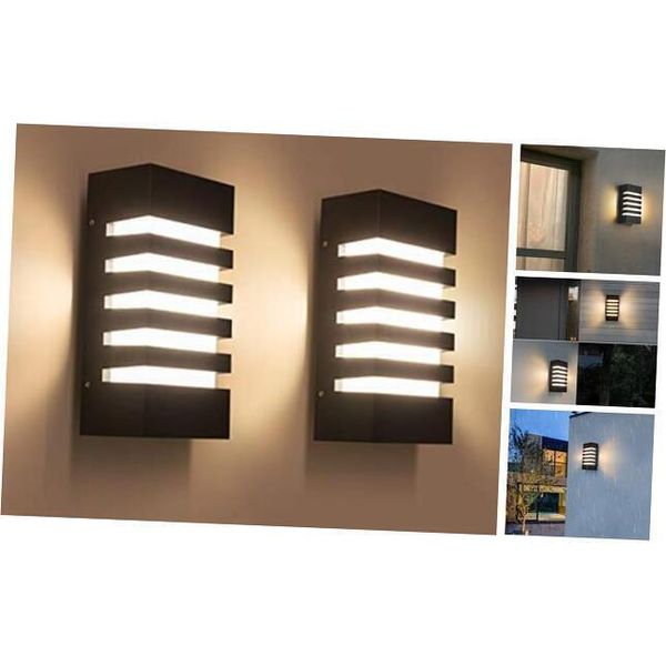 Outdoor Wall Light 12W LED Modern Wall Sconce Lamp Exterior Wall Pack of 2