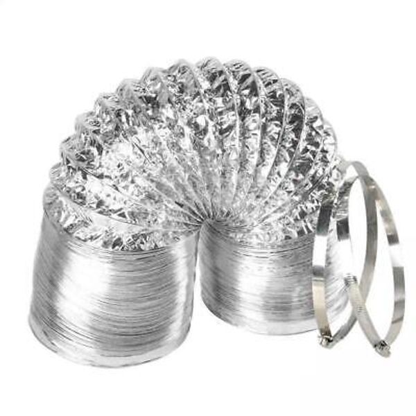 4 in. x 25 ft. Flexible Aluminum Air Ducting Dry Ventilation Hose Non-Insulated