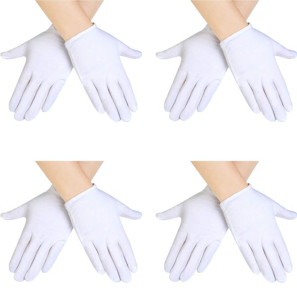 SATINIOR Halloween White Kids Gloves White Cotton Gloves Girls Boys Cosplay Costume Dress Gloves Wrist Formal Gloves for Party (4 Pairs)