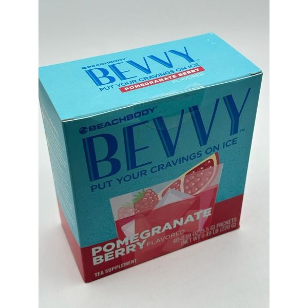 Beachbody Bevvy Pomegranate Berry tea supplement 40 packets -Read Description