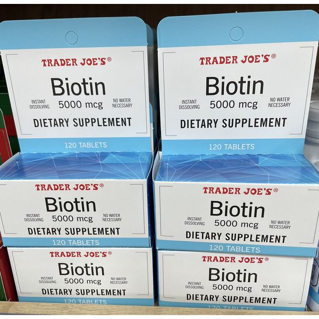 Trader Joes BIOTIN Dietary Supplement 5000 mcg, 120 Capsules