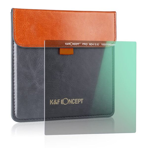 K&F Concept 100x100mm Square ND4 (2 Stops) Filter Waterproof Neutral Density Filter with Multi-Layer Coatings for Camera Lens