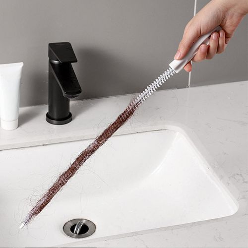 Sewer Hair Cleaner, 2 Pcs Sink Cleaning Pipe Brush, Flexible Sink Unblocker Drain Unblocker Tube Brush Household Sewer Dredging Tool Hair Catcher Brush for Bathroom Kitchen Refrigerator-45cm