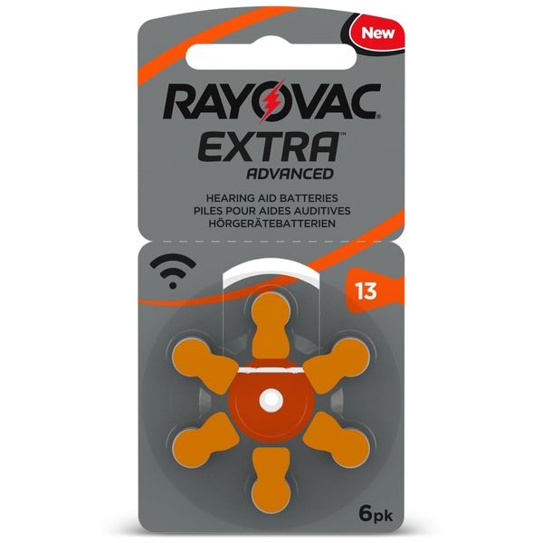 RAYOVAC Extra Advanced with Active Core Technology 13 – Hearing Aid Batteries, Pack of 6