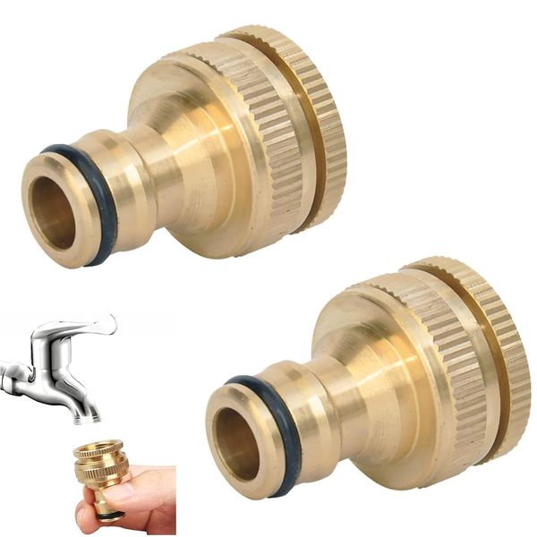 Faucet Nipple Faucet Connector 1/2 3/4" Water Hose Faucet Hose Joint Faucet Shower Joint Sprinkler Hose Garden Attachment Hose Joint Connection Screw Hardware Agricultural Schoolyard Connector Set of 2