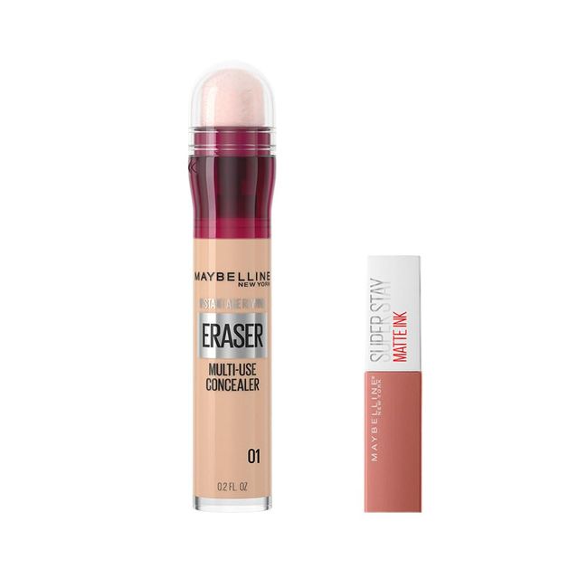 Maybelline New York Instant Anti Age Eraser Kapatıcı 01 Light & Mini Super Stay Matte Ink Likit Mat Ruj 65 Seductress Makyaj Seti