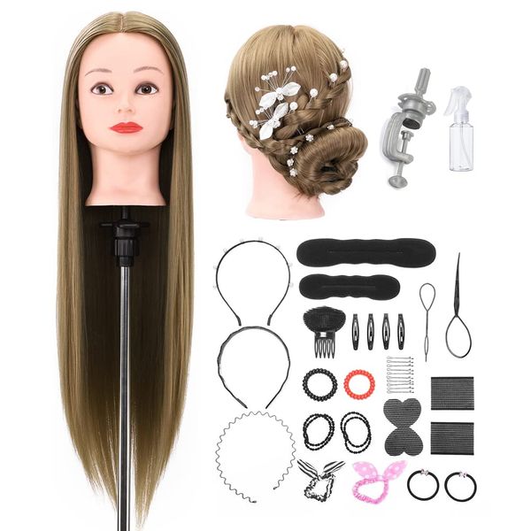 Neverland Beauty Cut Wig, For Practice, Women's, 26" Mannequin, High Temperature Fiber, Large Amount, Mannequin Head, Wig Cutting, For Braiding Practice, Hair Cutting Wig, Hairdressers, Barberists, Students, New People Training, Professionals, Beauty Salo