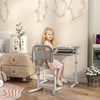 Height Adjustable Kids Desk and Chairs Set with Tilt Desktop, Gray