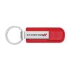 Dodge Red PU Leather Silver Metal Bar Key Chain