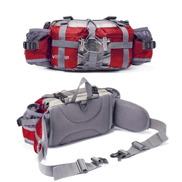 VISCNE Outdoor Fanny Pack Hiking Fishing Waist bag 2 Water Bottle Holder Lumbar Pack