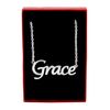 Kigu Grace Personalised Name Necklace - Adjustable Chain - Silver Tone - Incl Gift Packaging