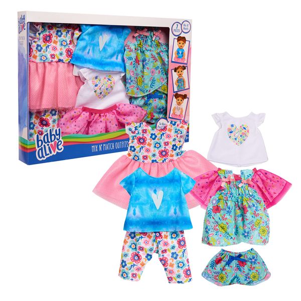 Baby Alive Mix N' Match Outfit Set, Fits Most 12" - 14" Dolls, Doll Not Included, Pretend Play, Kids Toys for Ages 3 Up by Just Play