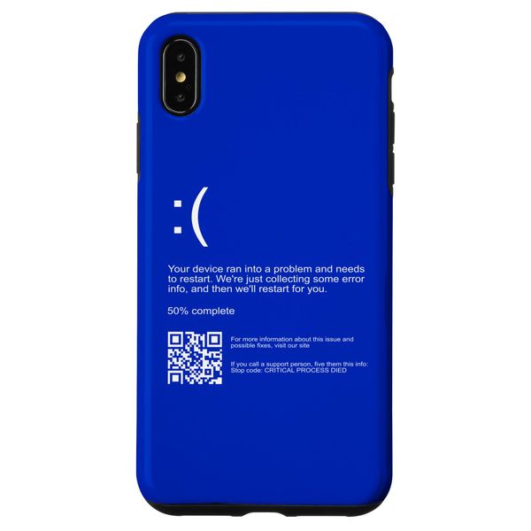 iPhone XS Max Computer PC Blue Screen, Geek Nerd Gamer Tech Savvy Case