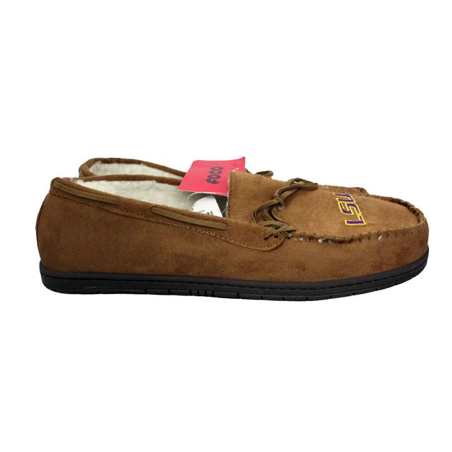 FOCO LSU Tigers Louisiana State University Suede Lined Moccasin Slippers XL