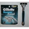 10 Gillette Sensor Excel Razor Blades Cartridges Refill Swift 3 Shaver Handle 5