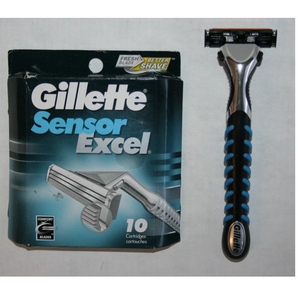 10 Gillette Sensor Excel Razor Blades Cartridges Refill Swift 3 Shaver Handle 5