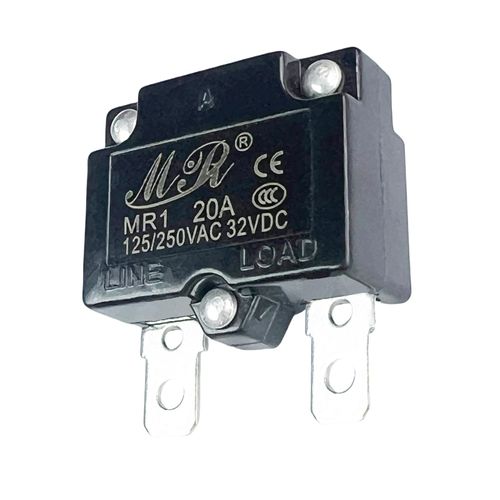 2 Pcs 20Amp Circuit Breaker Fuse Switch Automatic Reset Thermal Current Overload Protector for Ride On Toy Car Wheels Replacement Part Powered 12V Bumper Car Fuse SUV Truck Boats 125/250V AC 50V DC