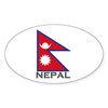 CafePress Nepal Flag Stuff Oval Sticker Oval Car Bumper Sticker
