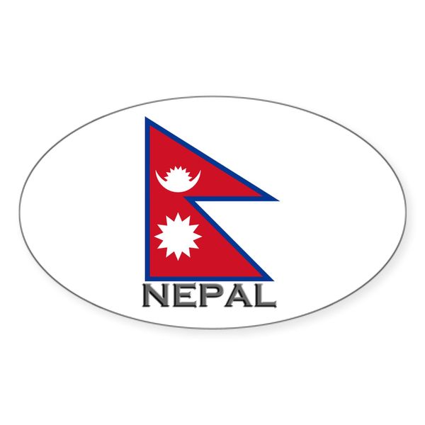 CafePress Nepal Flag Stuff Oval Sticker Oval Car Bumper Sticker