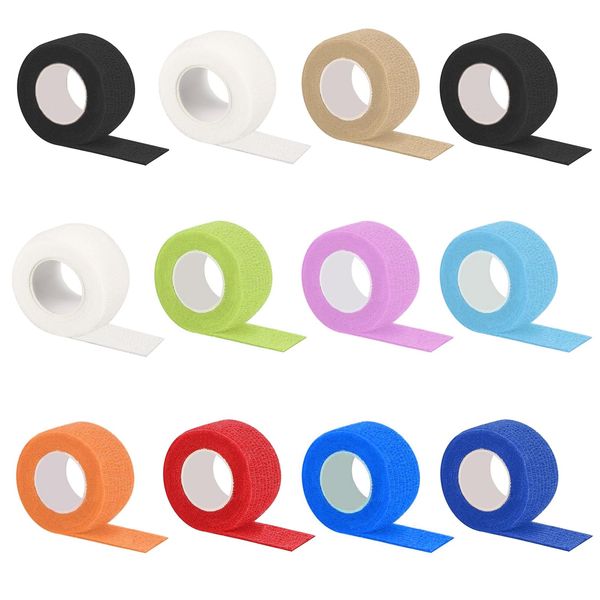 Thoquene 12 Rollen Finger Tape, 2,5 CM x 4,5 M Fingerverband Selbsthaftend, Elastische Pflaster Selbsthaftend