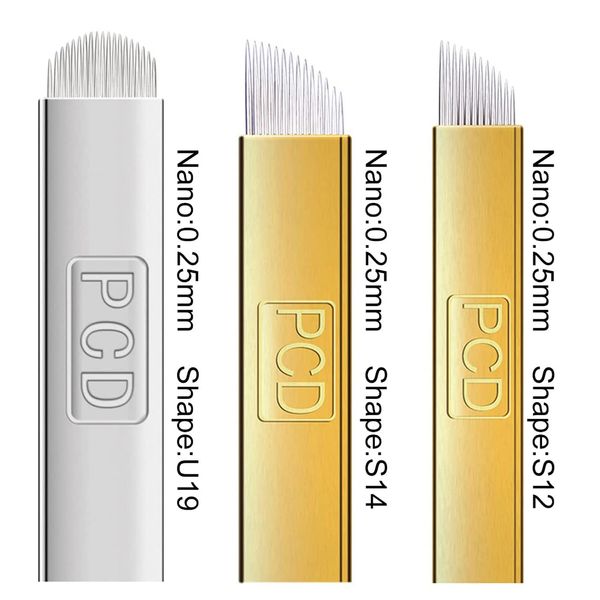 30pcs PCD Microblading Needles S12,S14,U19 Assorted Permanent Makeup Manual Microblading Blades Eyebrow Tattoo Needle Microblading Kits