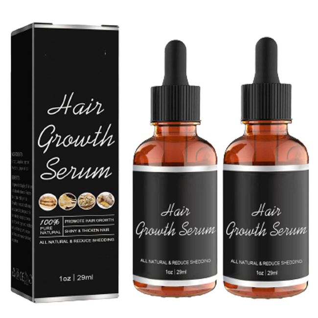 2PCS Noor Hair Growth Serum African Olives,Hair Growth Serum, Love Hair Serum, African Hair Oil, For Dry Hair, Thicker Fuller, Hair Loss Oil