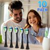 Brightdeal Replacement Toothbrush Heads for Philips Sonicare - Electric Replacement Brush Heads Compatible with HealthyWhite, FlexCare, EasyClean, 10 Pack Black