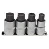 Screwdriver Inserts Hex Socket Set Sockets 14-19 mm Socket Key for Hexagonal Screws 1/2 Inch Drive Cr-V on Socket Strip/Socket Rail, 4 Pieces