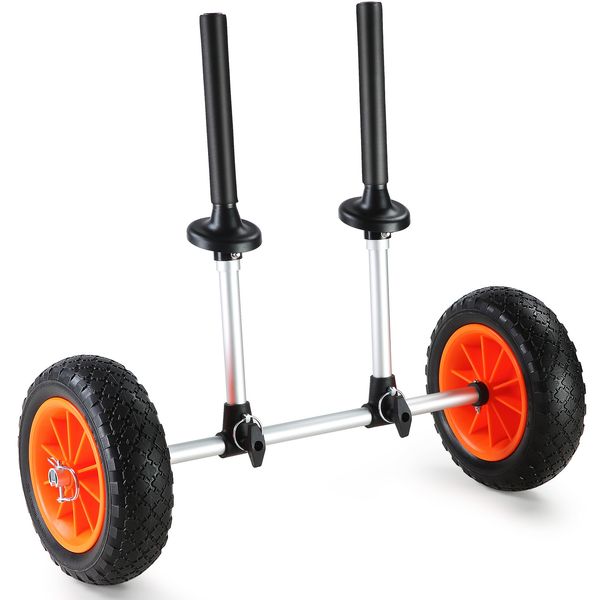 Adjustable Kayak Cart Canoe Boat Carrier 280lbs Load with 10'' Solid Tires