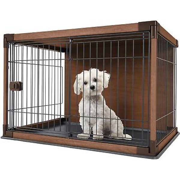 Furniture-Style Wooden Dog Crate, Modern Indoor Dog Cage, Enclosed End Table ...