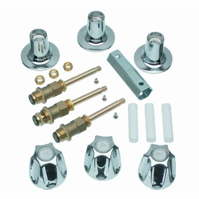 DANCO Bathtub and Shower 3-Handle Remodel/Rebuild Trim Kit for Price Pfister Verve Faucets | Knob Handle | 12H-2H, 12H-2C, 12H-18D | Chrome (39619)