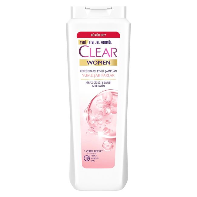 Clear Women Kepeğe Karşı Etkili Şampuan Yumuşak Parlak Kiraz Çiçeği Esansı ve Keratin 650 ml