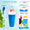 Magic Quick Frozen Smoothies Maker - Large Slushie Machine, DIY Squeeze Cup (Blue+Yellow)