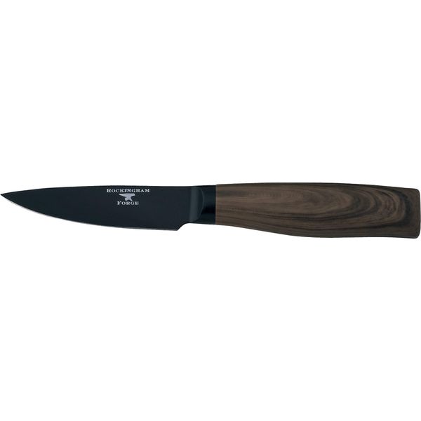 Rockingham Forge Forester Series 3.5 Inch Vegetable Knife - Stainless Steel Blade with Black Oxide Coating Ergonomic Wooden Handle Pruning Knife Paring Knife, RF-6180P