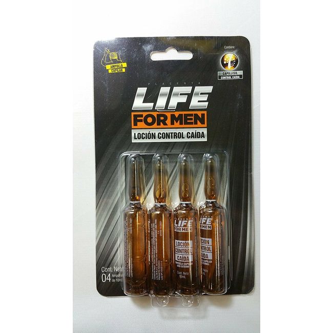 LIFE FOR MEN HAIR LOSS CONTROL AMPOULES WITH CAPILLISIL 4X 10 ML/0.33 FL OZ EACH