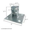 (8) 4 Hole Post Base, 6" Square for 1-5/8" Strut Channel, Side Orientation