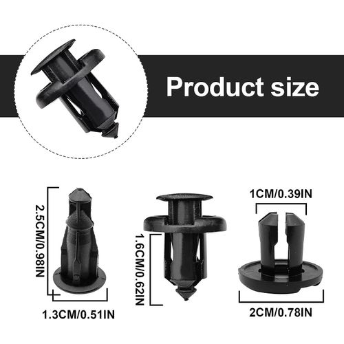 100PCS Bumper Fender Clips, 10mm Fender Liner Clip Compatible with Honda CR-V Accord Civic Acura, 1PCS Fastener Remover 91503-SZ3-003
