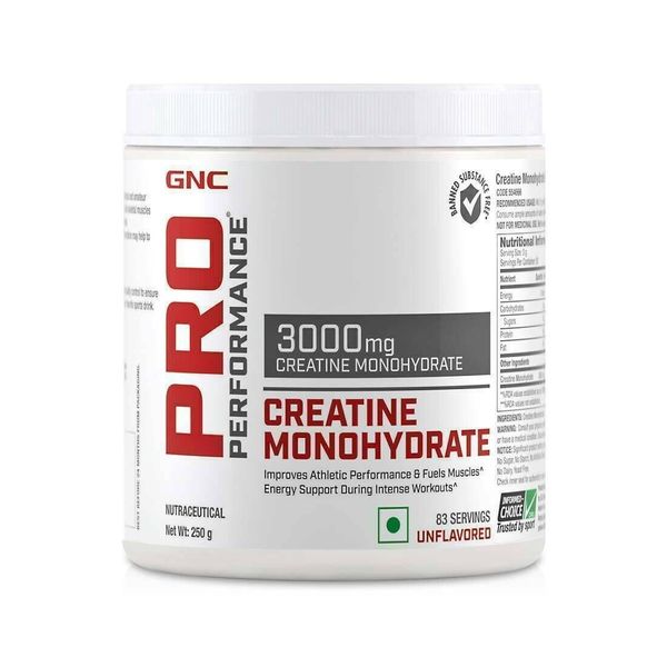 GNC Pro Performance Creatine Monohydrate 3000 mg - 250gm (Unflavored)- FAST SHIP