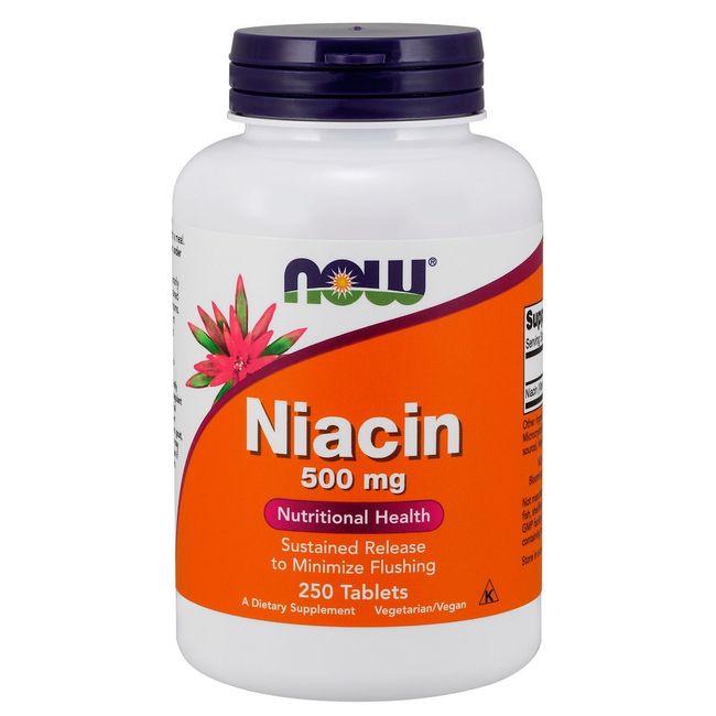 NOW Foods Niacin, 500 mg, 250 Tablets