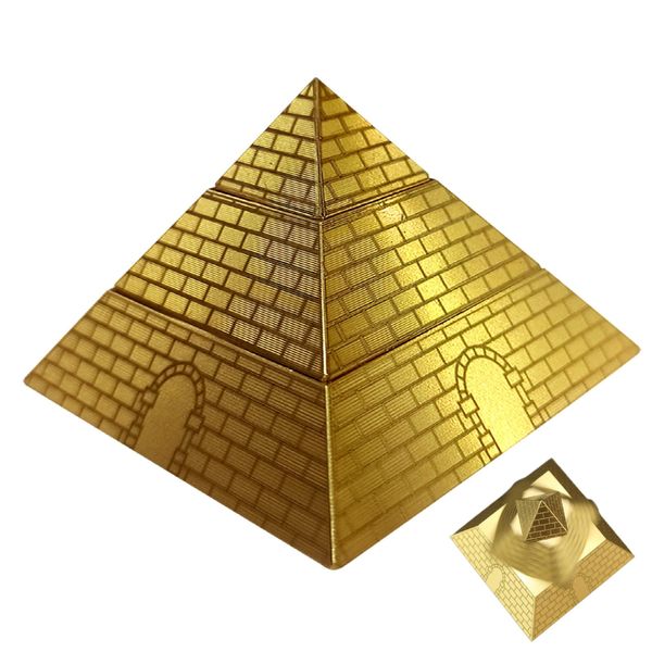 NBZOSENG Cool Solid Pure Brass Pyramid,Feng Shui Decor for Luck&Health,Christmas Desk Accessories,Anxiety Relief Items,Cool Gadgets,Fidget Toys Spinners Adults,Desk toys-1p