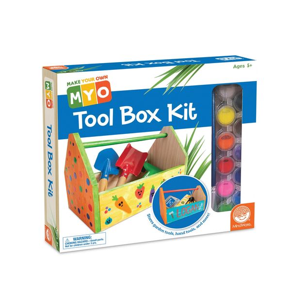 MindWare Make Your Own Tool Box - Craft Kit Includes Wood, Glue, Paint and Brushes – Craft Project for Kids 5 and Up