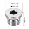 sourcing map Stainless Steel Inner Hex Head M22x1.5 Pipe Fitting Plug with Seal Ring for Terminate Pipe Ends 2Pcs