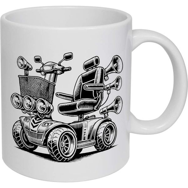 Azeeda 11oz (320ml) 'Fancy Mobility Scooter' Ceramic Mug/Cup (MG00085945)