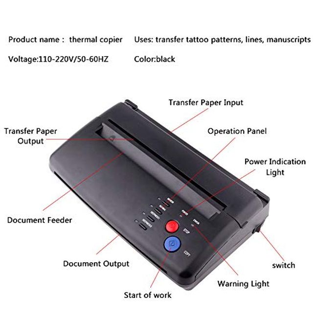 Black Tattoo Transfer Copier Printer Machine Thermal Stencil Paper Maker