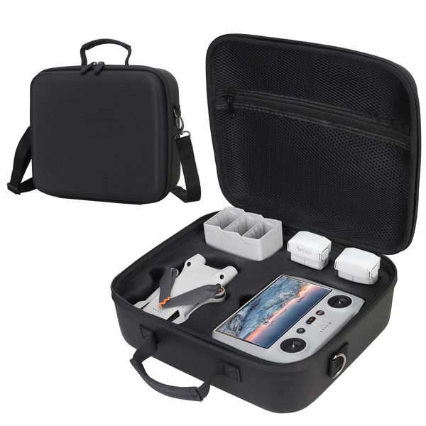 PONYRC Mini 3/ Mini 3 Pro Carrying Case Portable Travel Shoulder Bag for DJI Mini 3/ Mini 3 Pro Compatible with DJI RC/RC-N1 Remote Controller, Battery, Charging Hub and Other Drone Accessories