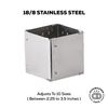 HIC Kitchen Adjustable Square-to-Rectangle Food Ring, Makes 10 Configurations, Stainless Steel